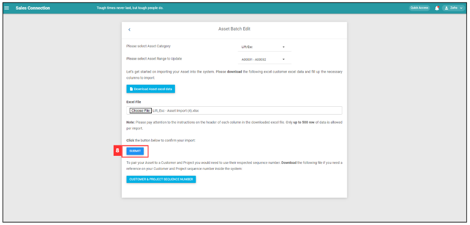 Asset Bulk Update Step 8