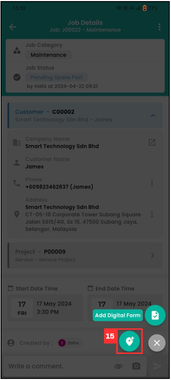 Check In Address Mobile Step 15