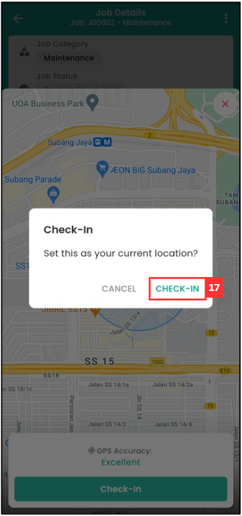 Check In Address Mobile Step 17