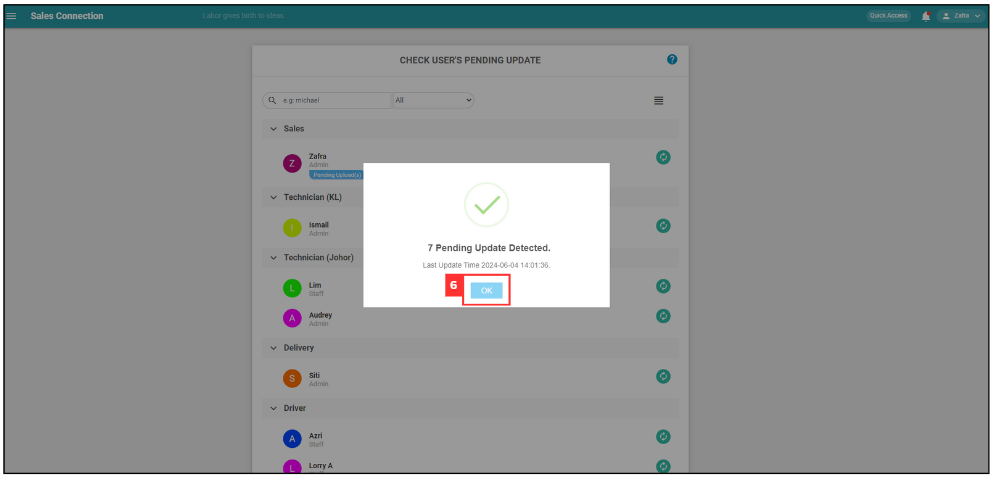 Check Pending Data Using Desktop Step 6