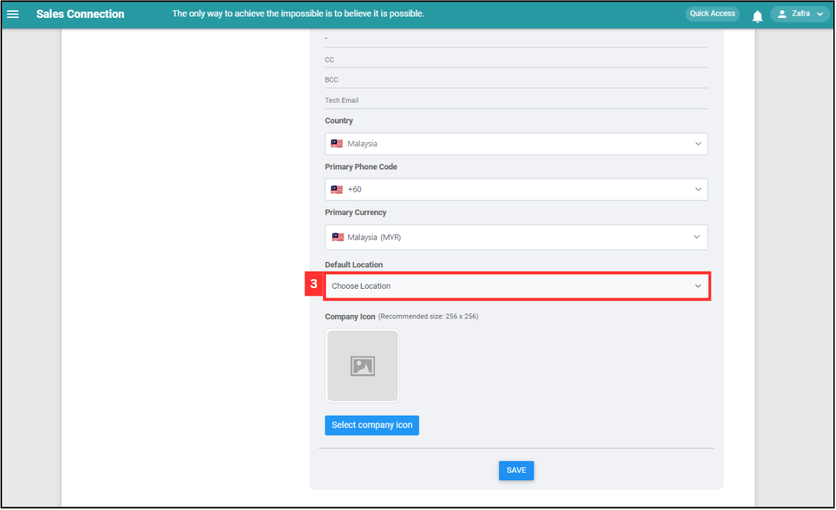 Company Profile Settings Step 3