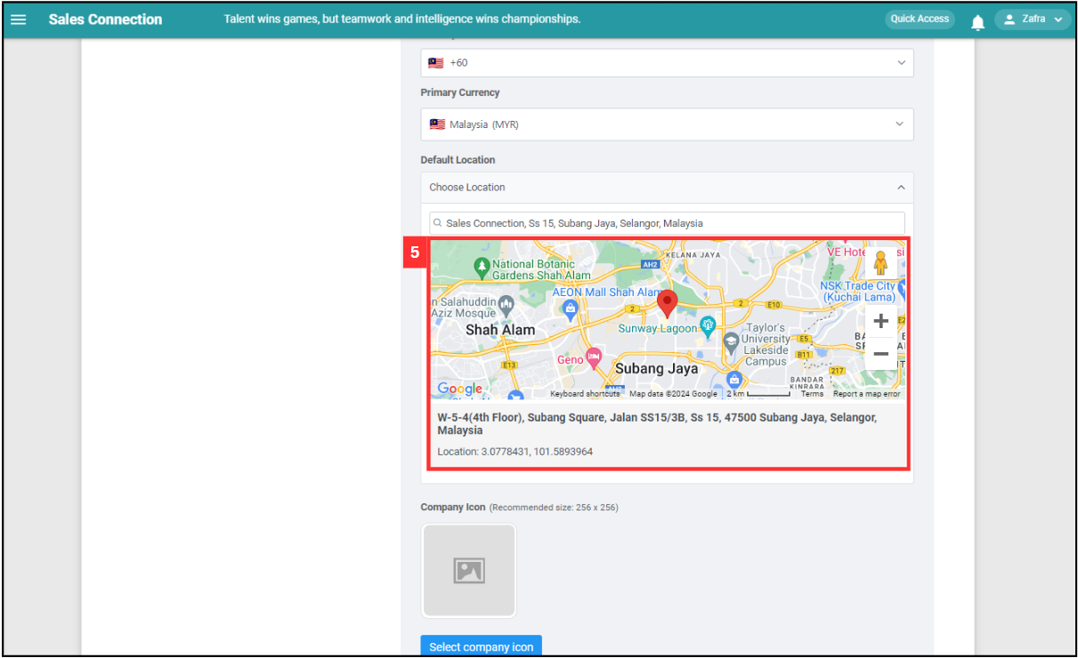 Company Profile Settings Step 5