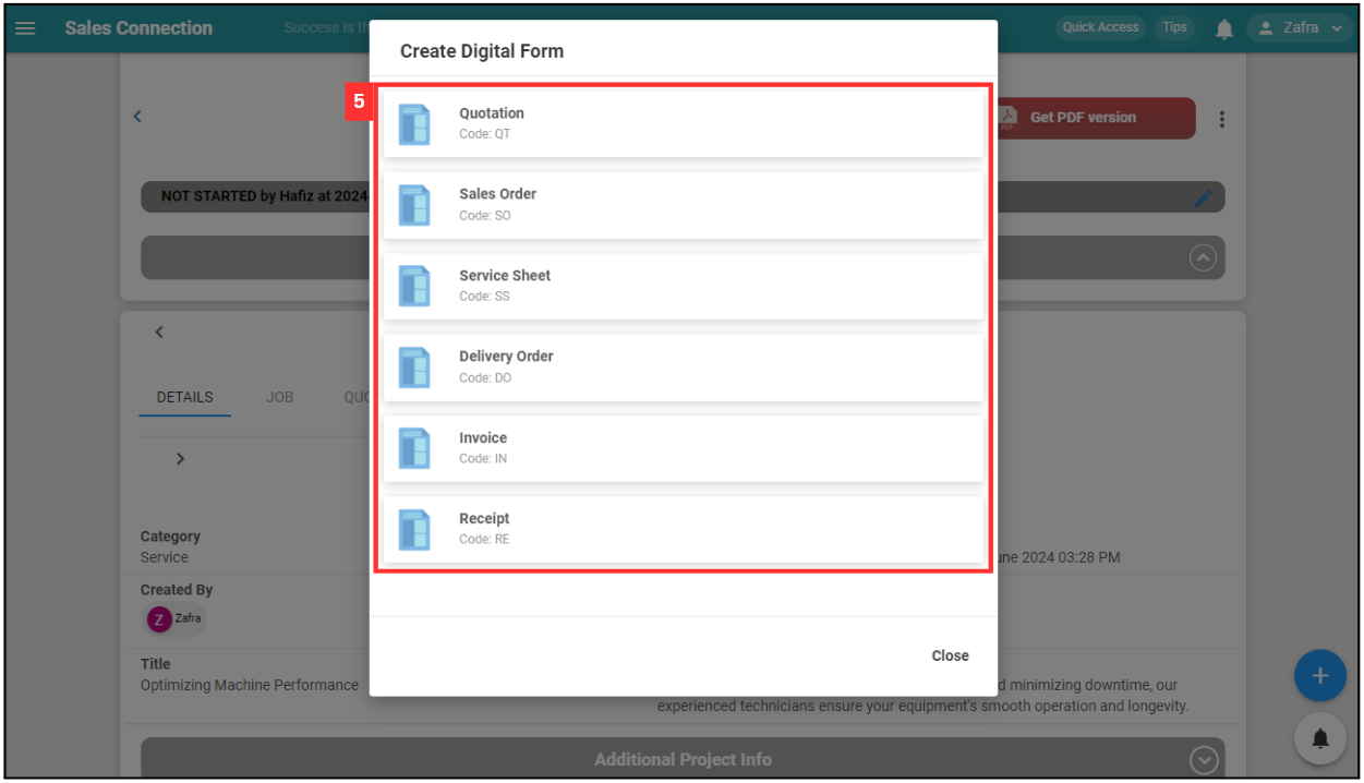 Create Digital Form2 Step 5