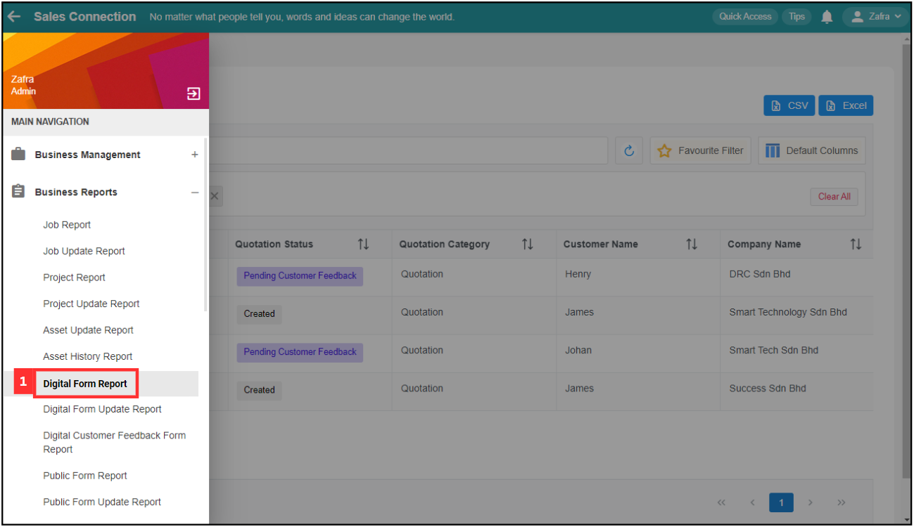 Create Digital Form3 Step 1