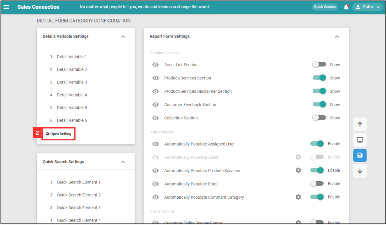 DF Template Settings Step 2