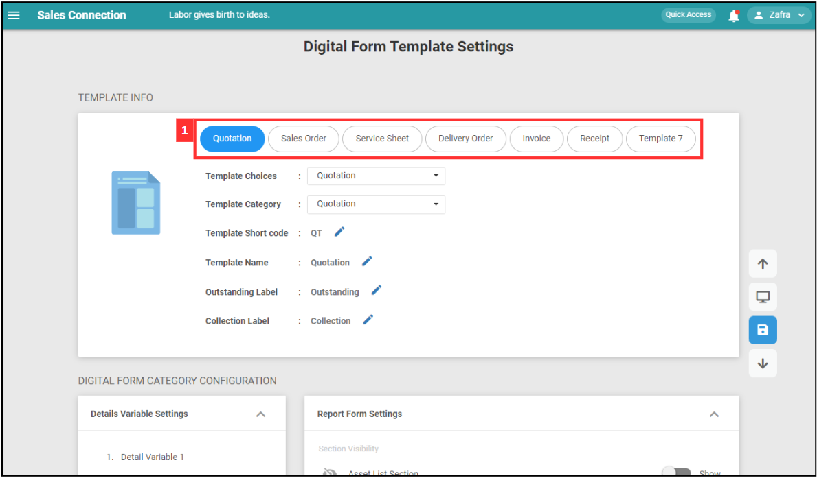 DF Template Settings Step 1