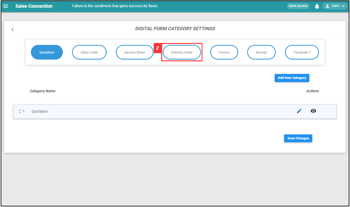 Delivery Order Category