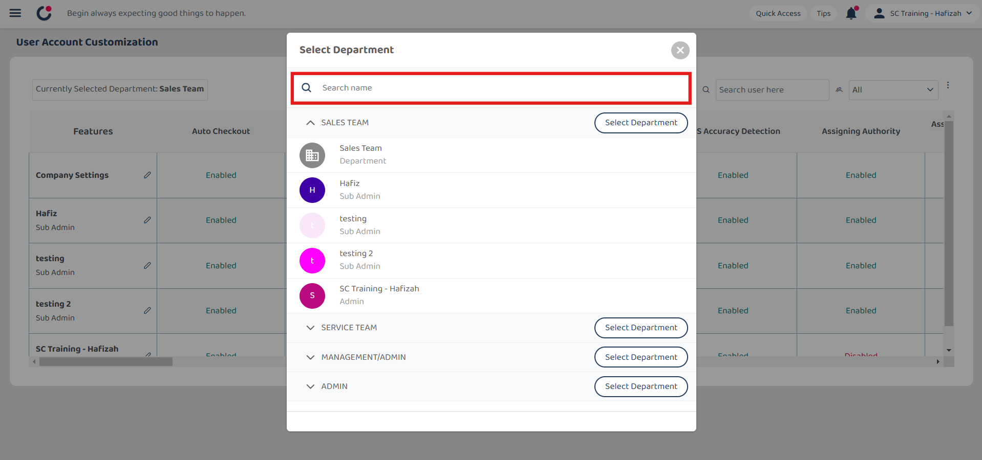 Enter Name for Enable Assisted Checkout