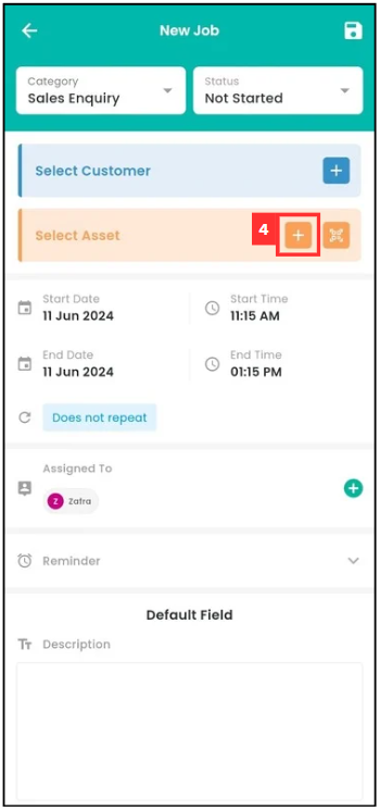 How to add new asset2 Mobile Step 4