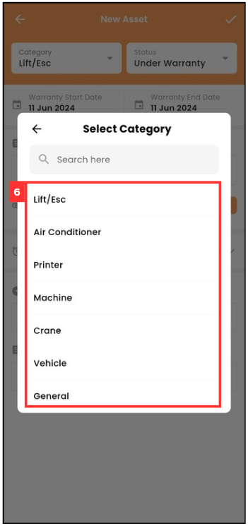 How to add new asset2 Mobile Step 6