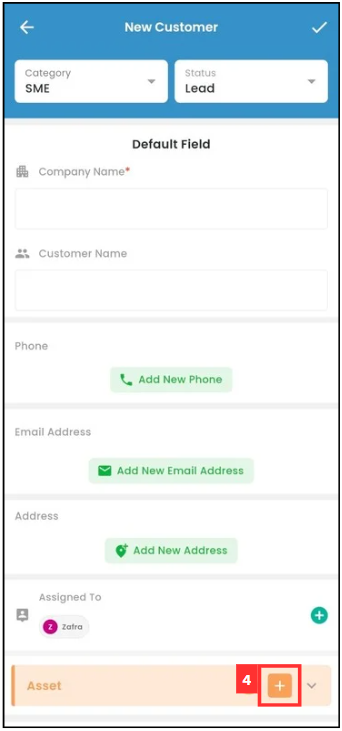 How to add new asset3 Mobile Step 4