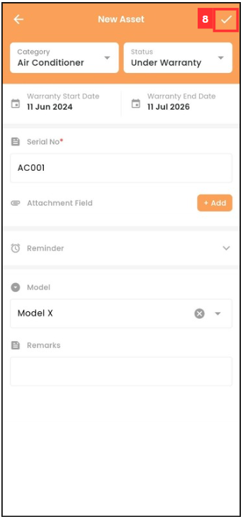 How to add new asset3 Mobile Step 8