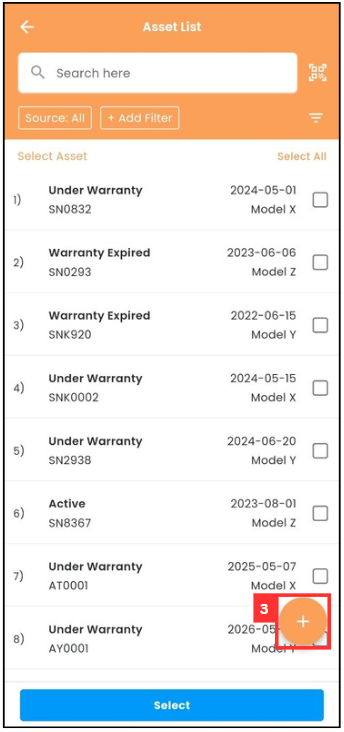 How to add new asset Mobile Step 3