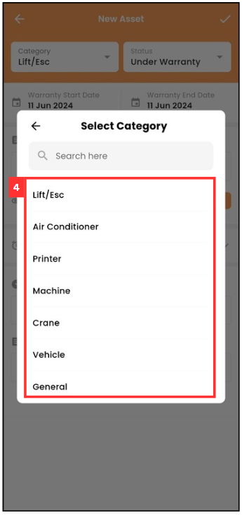 How to add new asset Mobile Step 4