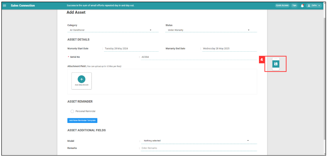 How to add new asset Step 4