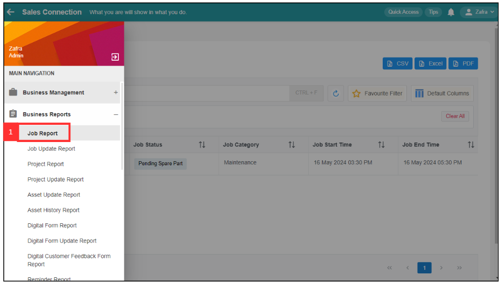 Customize Filter in Report 1