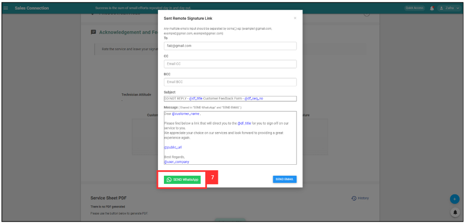 How to Get Remote Signature From Customer Step 7