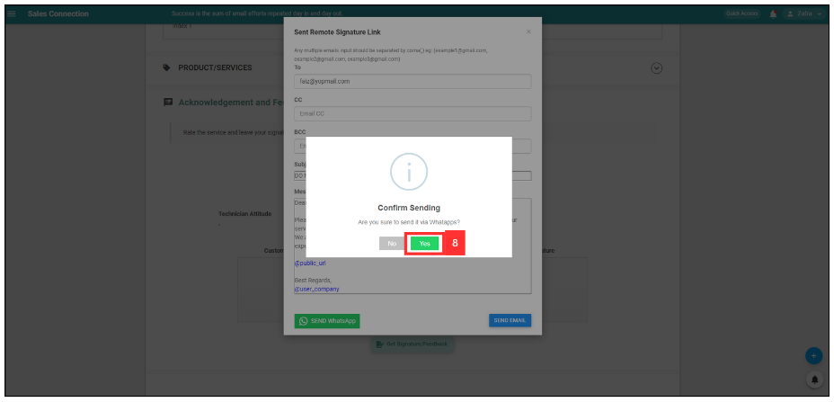 How to Get Remote Signature From Customer Step 8