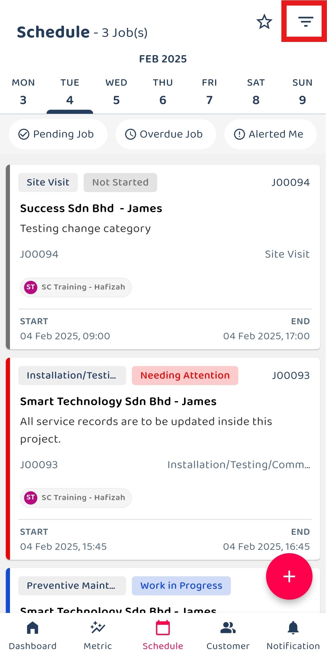 Job Filter by date range 2