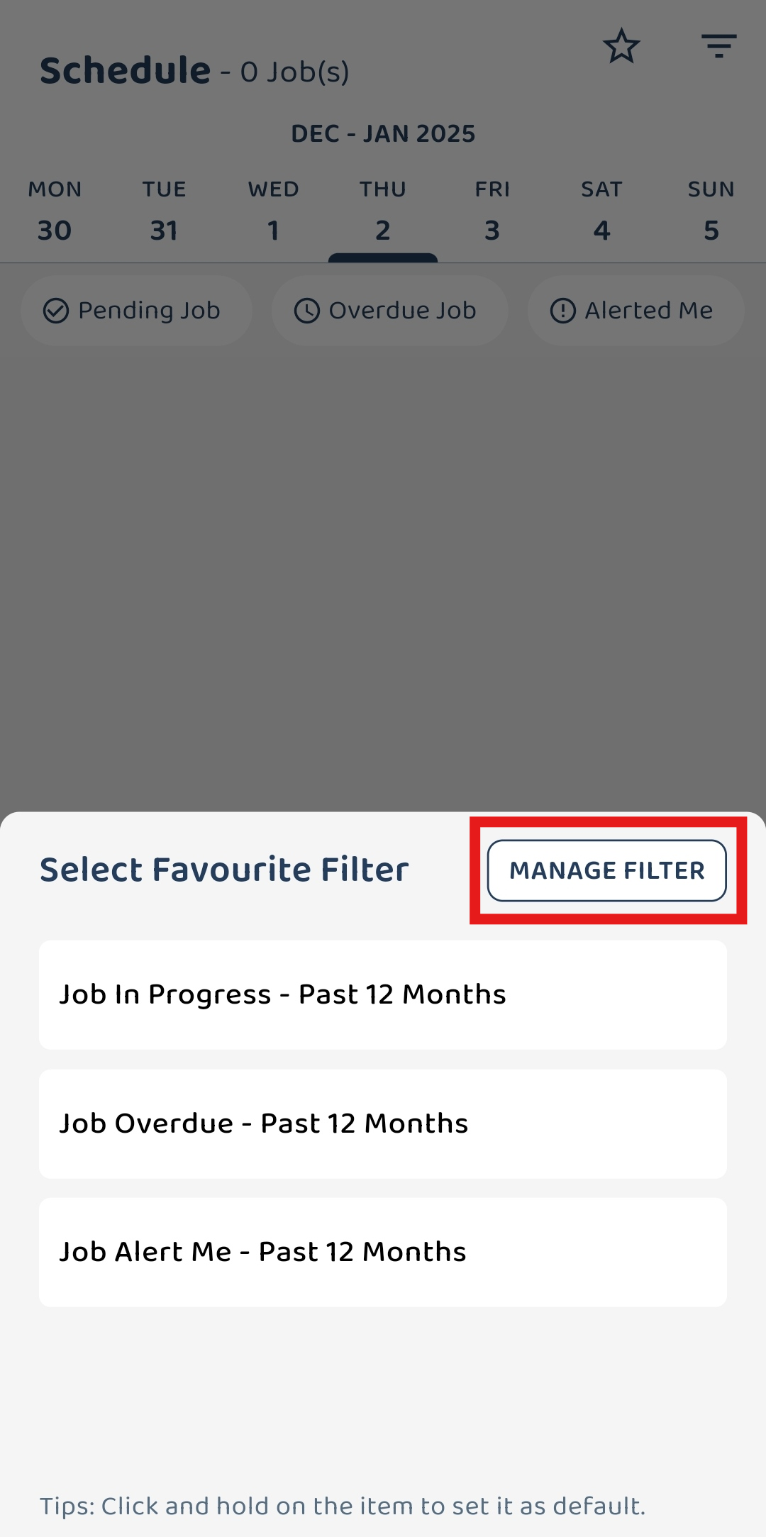 Set Favourite Filter As Default Step 3