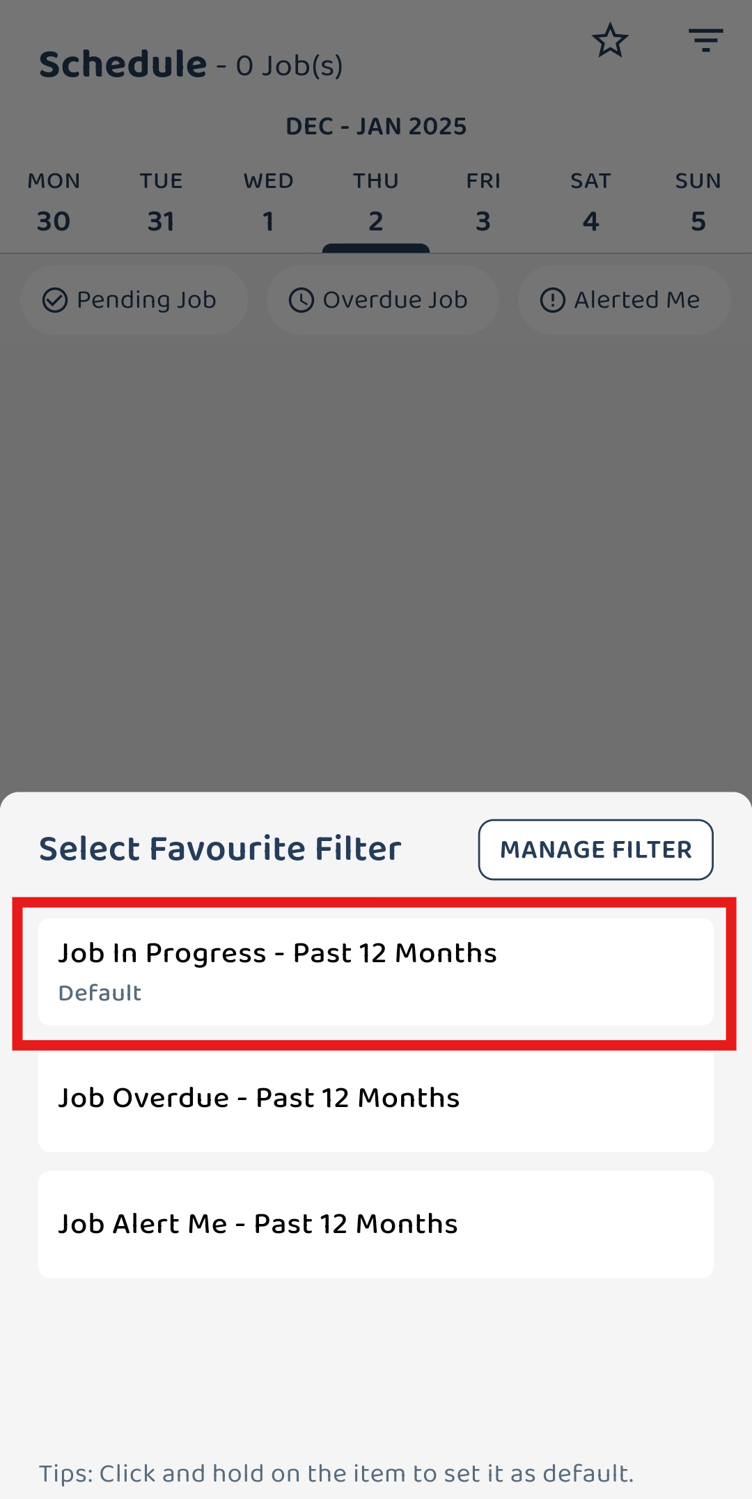 Set Favourite Filter As Default Step 4