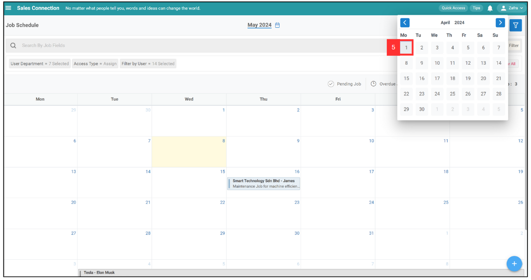 Job Filter by date range 5