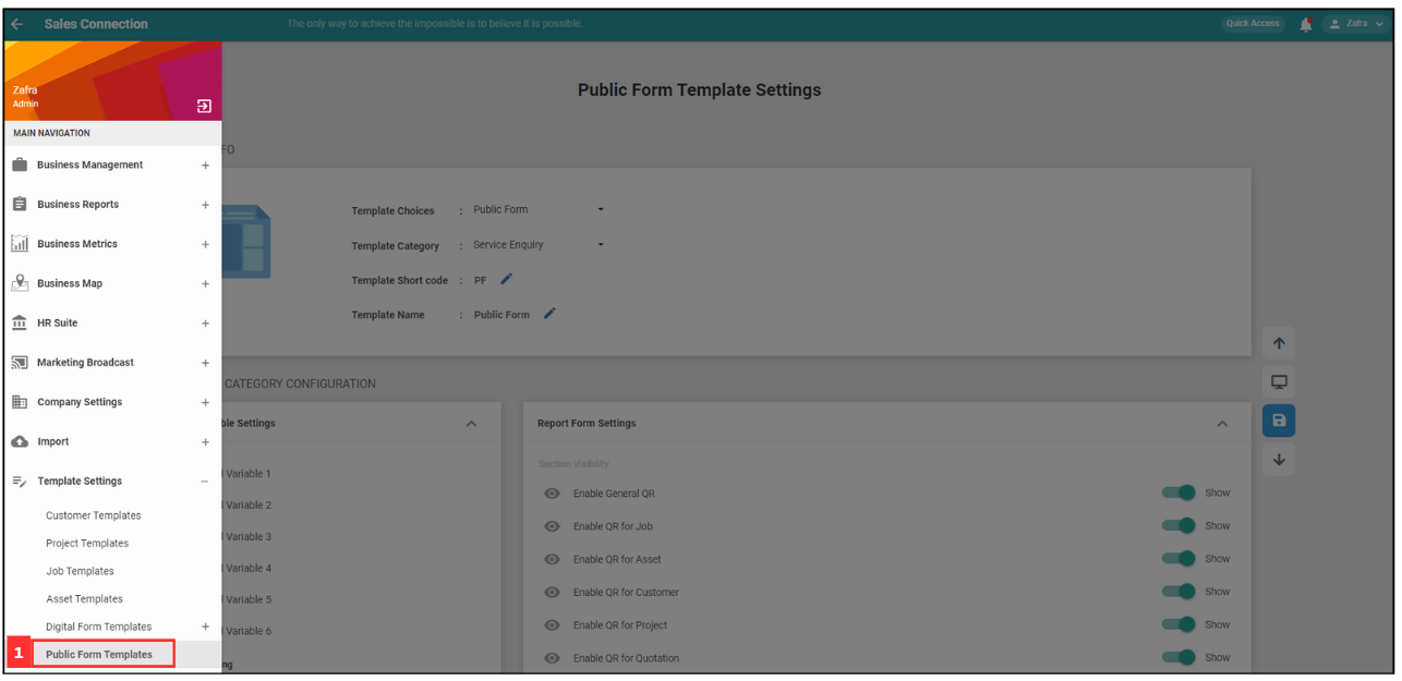 Public Form Template Step 1