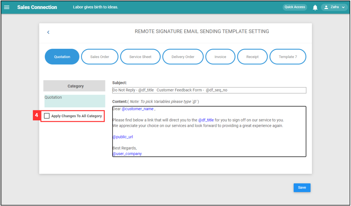 Remote Signature Email Template Settings Step 4