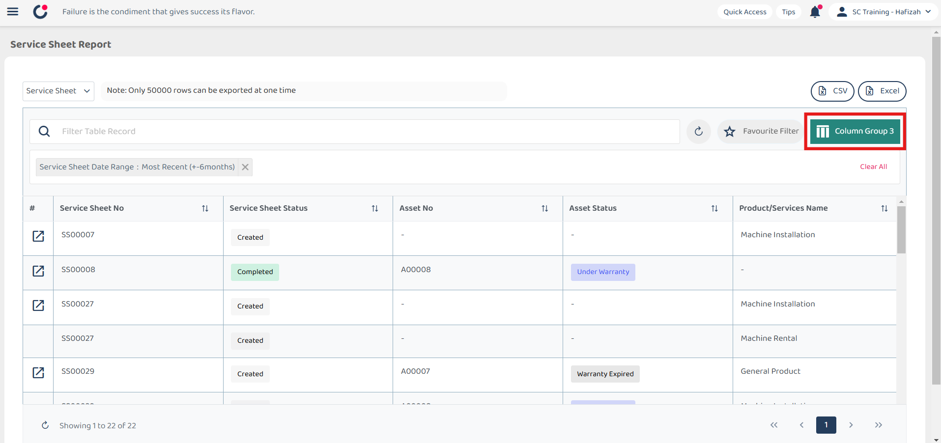 Report Page Default Columns Step 13