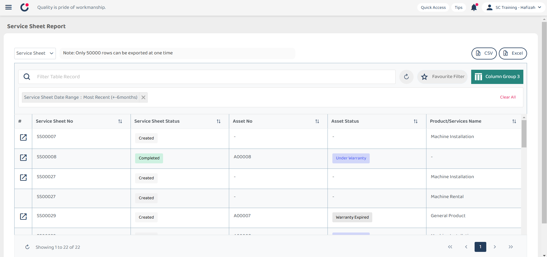 Report Page Default Columns Step 7