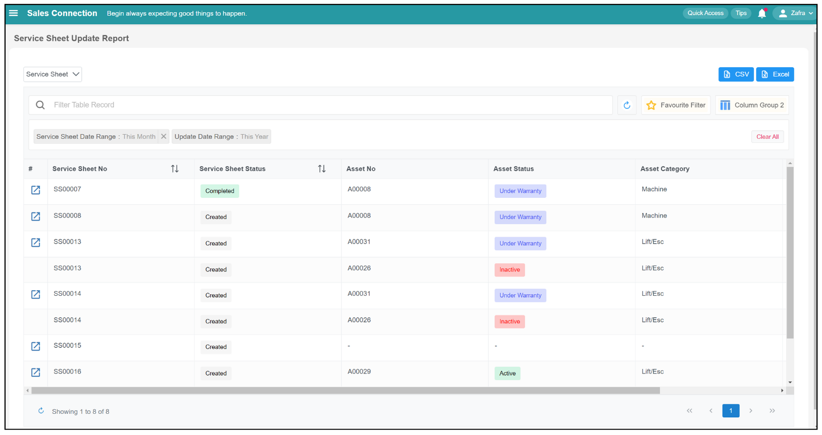 Report Update Page Default Columns Step 6