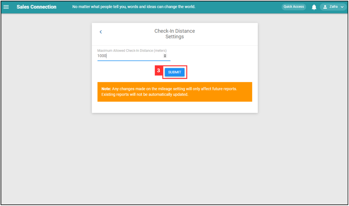 Submit Geofencing Radius