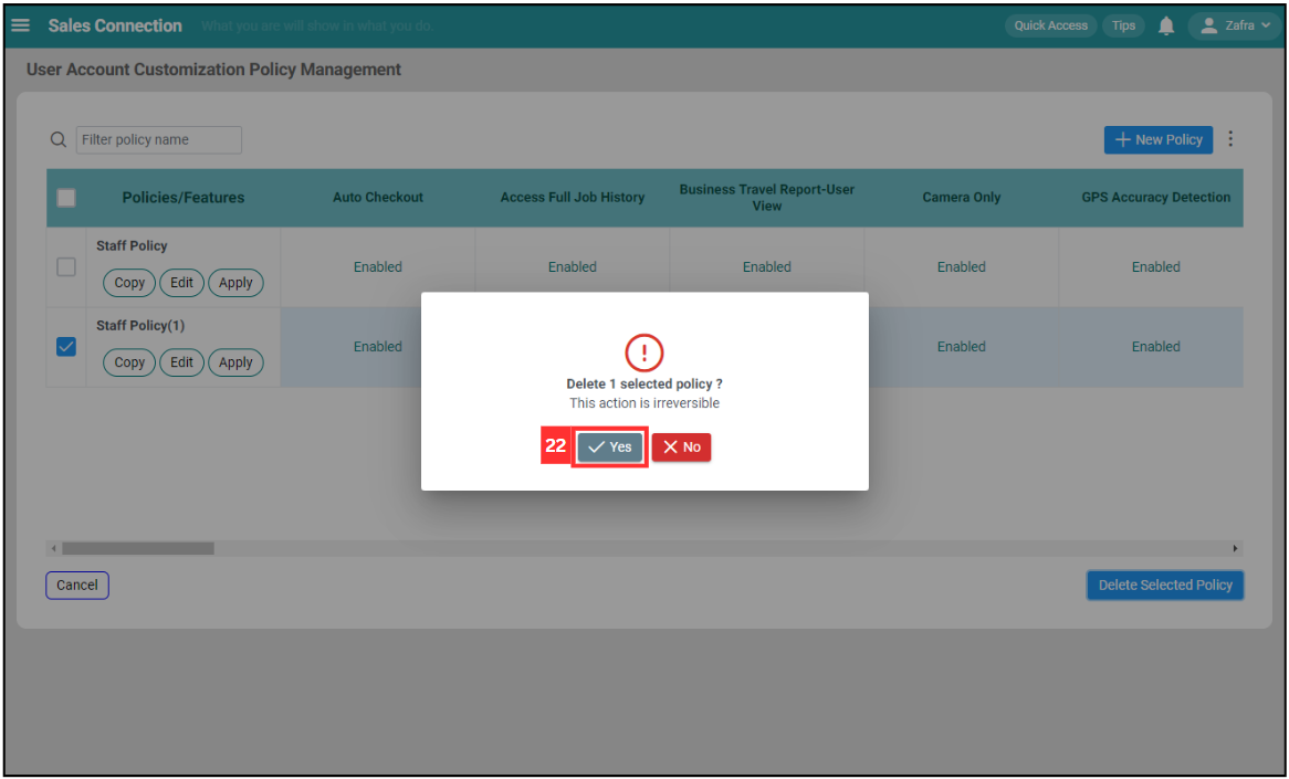 UAC Policy Management Step 22