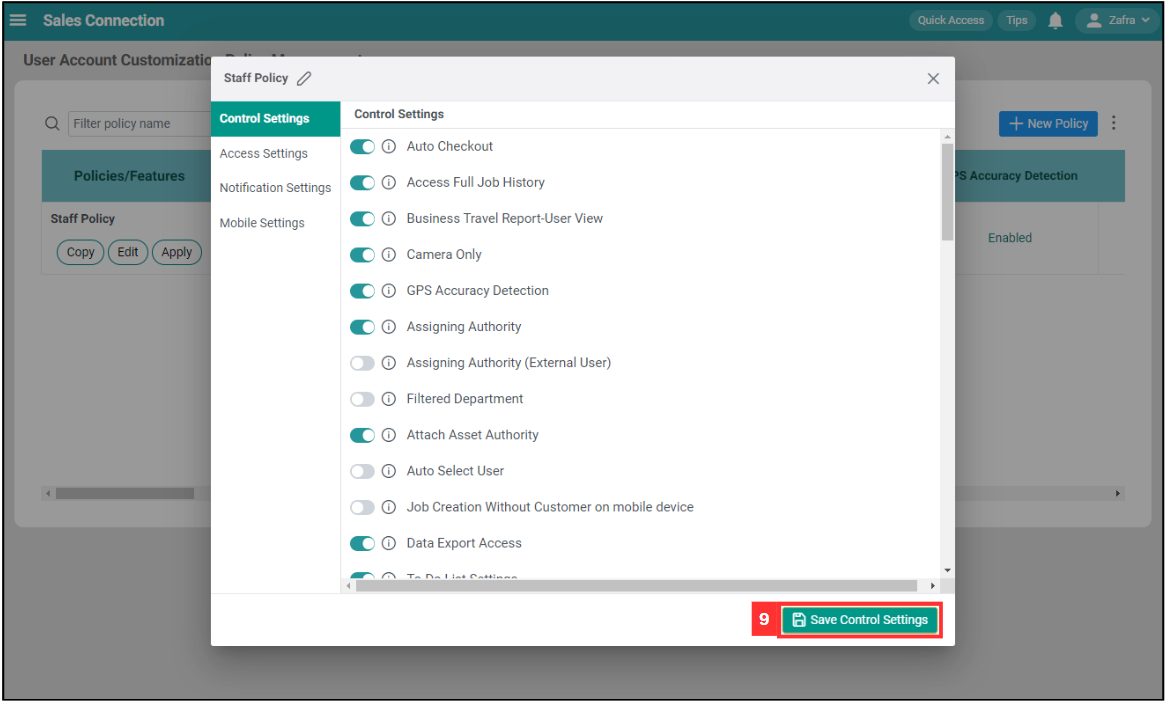 UAC Policy Management Step 9