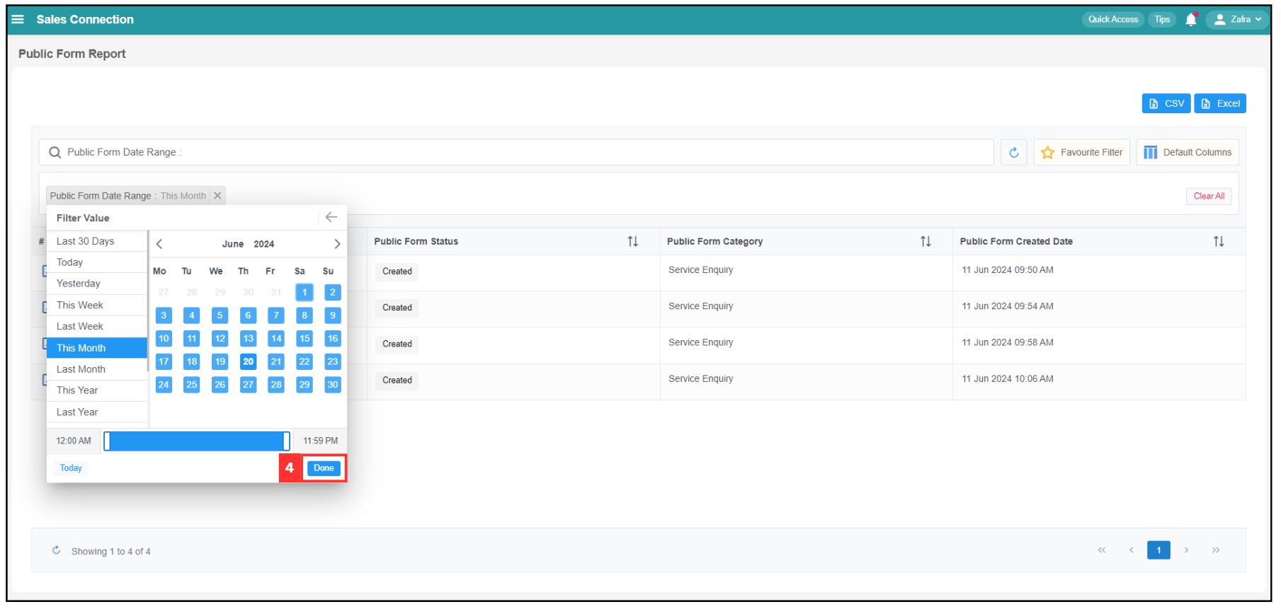 Access Submitted Public Form Filter Step 4