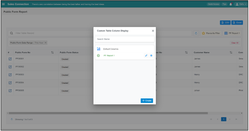 Access Submitted Public Form Defualt Columns Step 10