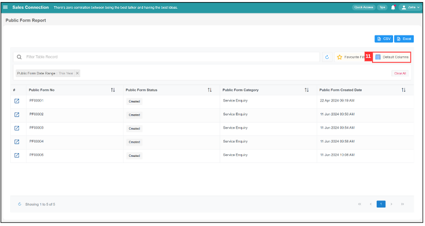 Access Submitted Public Form Defualt Columns Step 11