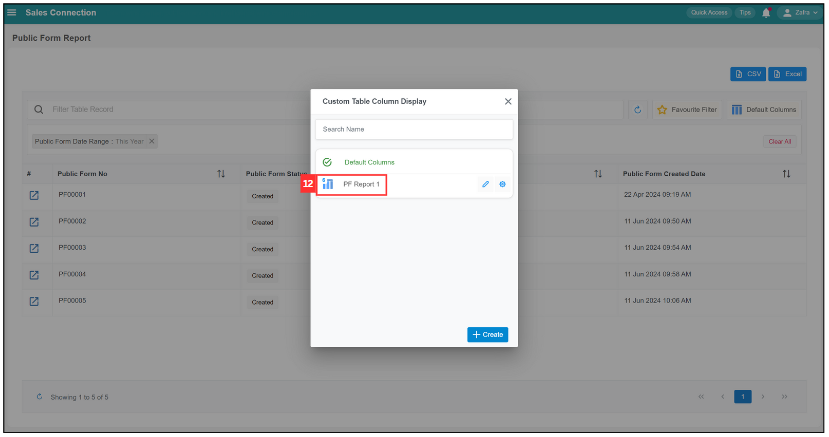 Access Submitted Public Form Defualt Columns Step 12