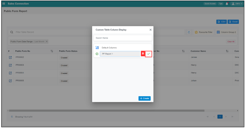 Access Submitted Public Form Defualt Columns Step 9