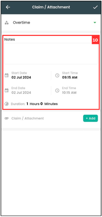 Add Overtime Claim Step 10