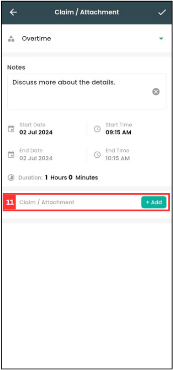 Add Overtime Claim Step 11