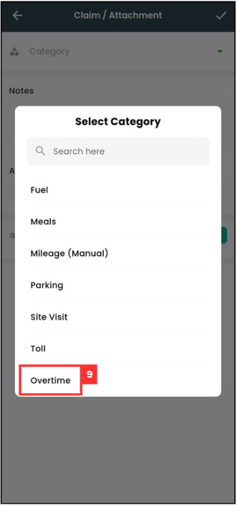 Add Overtime Claim Step 9