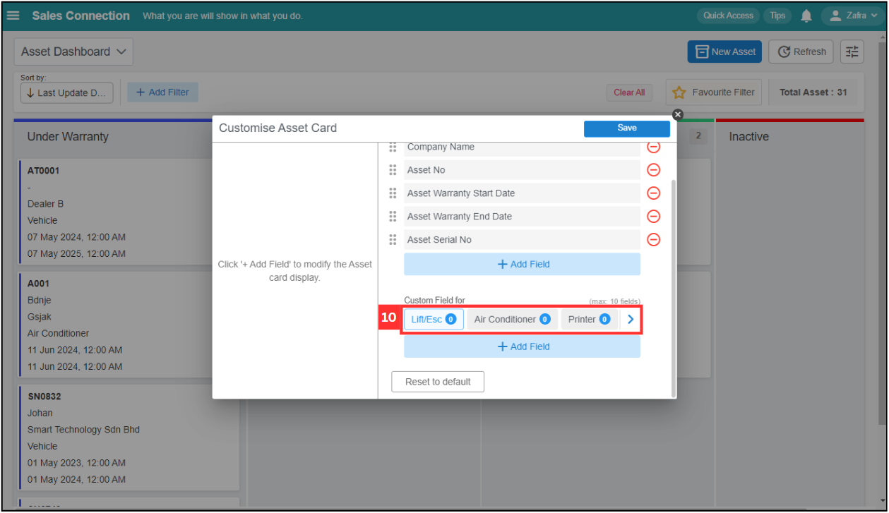 Asset Dashboard Step 10