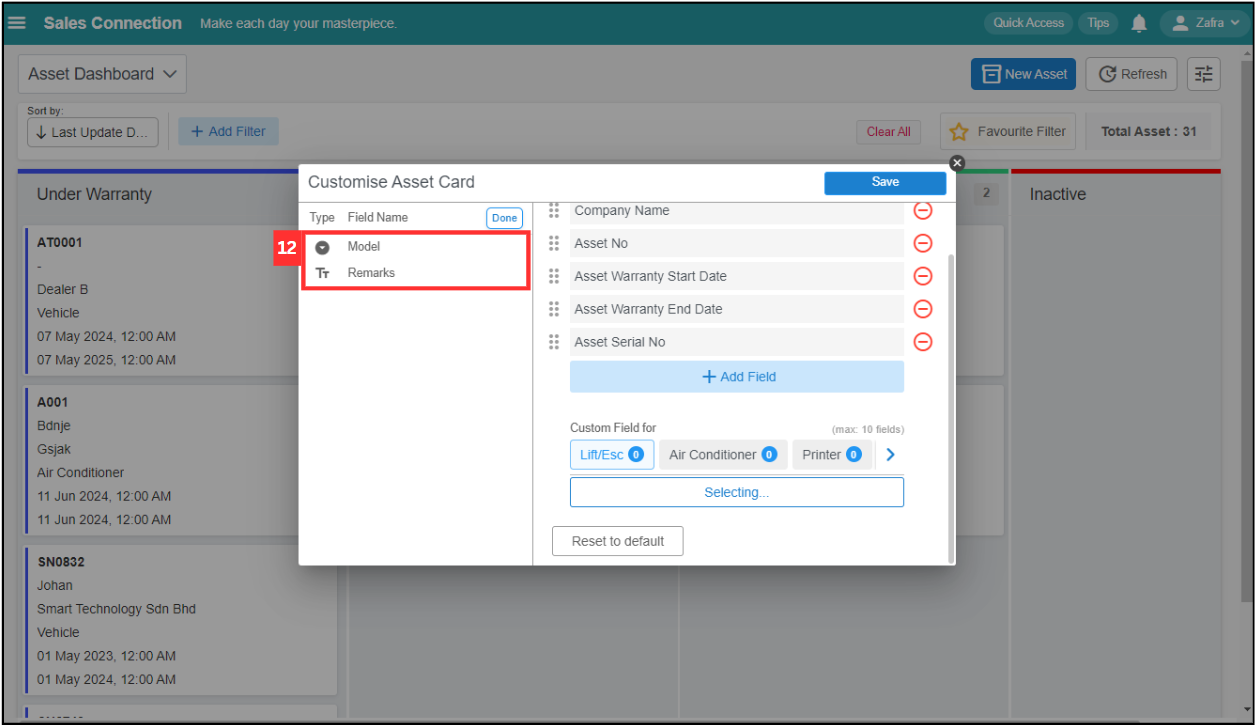 Asset Dashboard Step 12