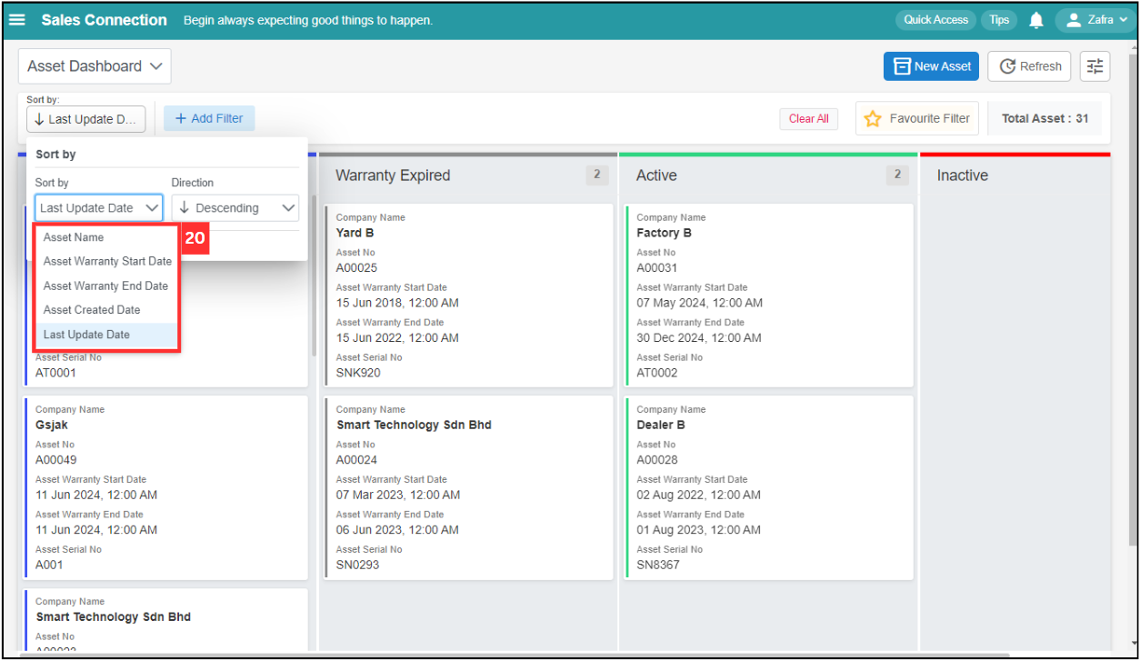 Asset Dashboard Step 20