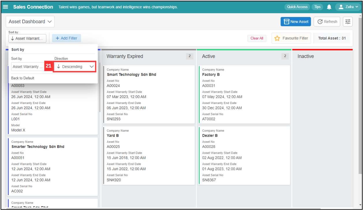 Asset Dashboard Step 21
