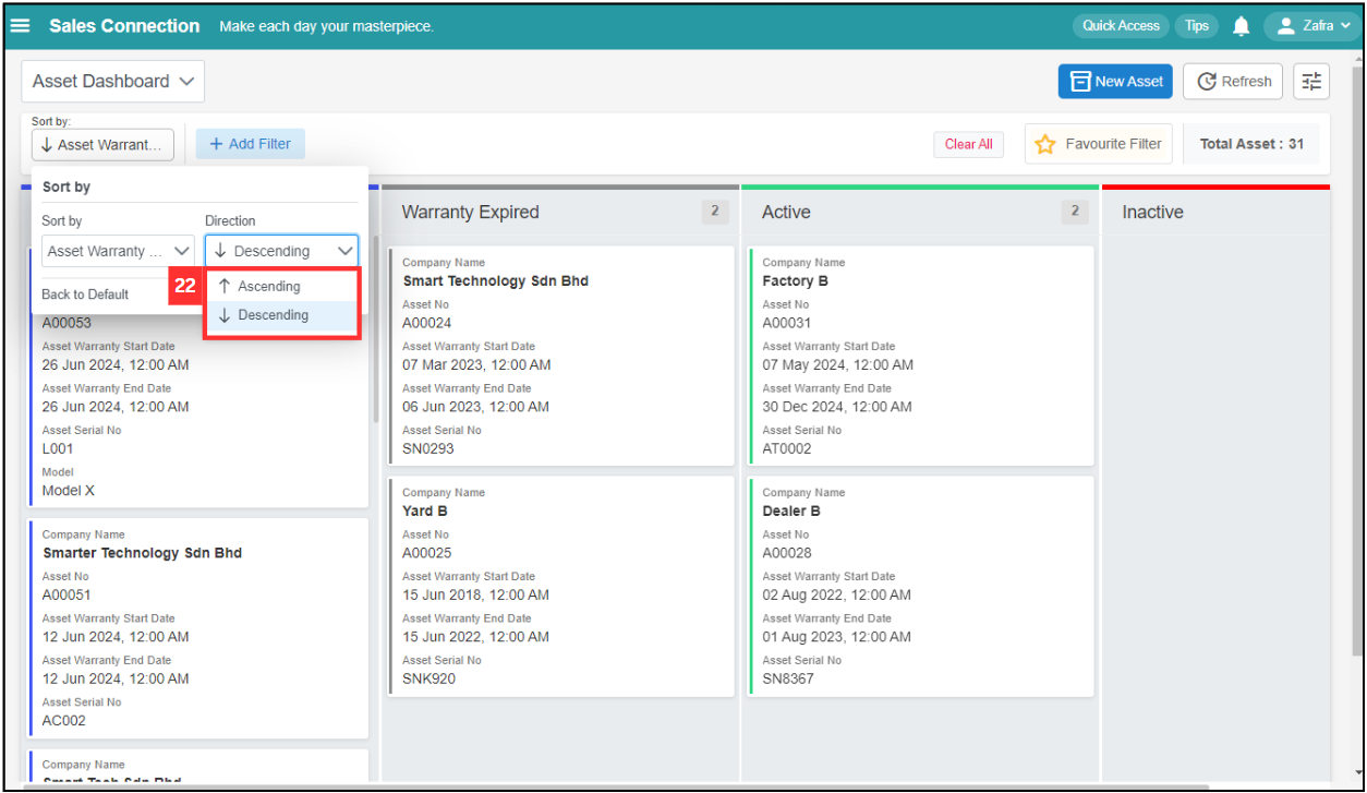 Asset Dashboard Step 22