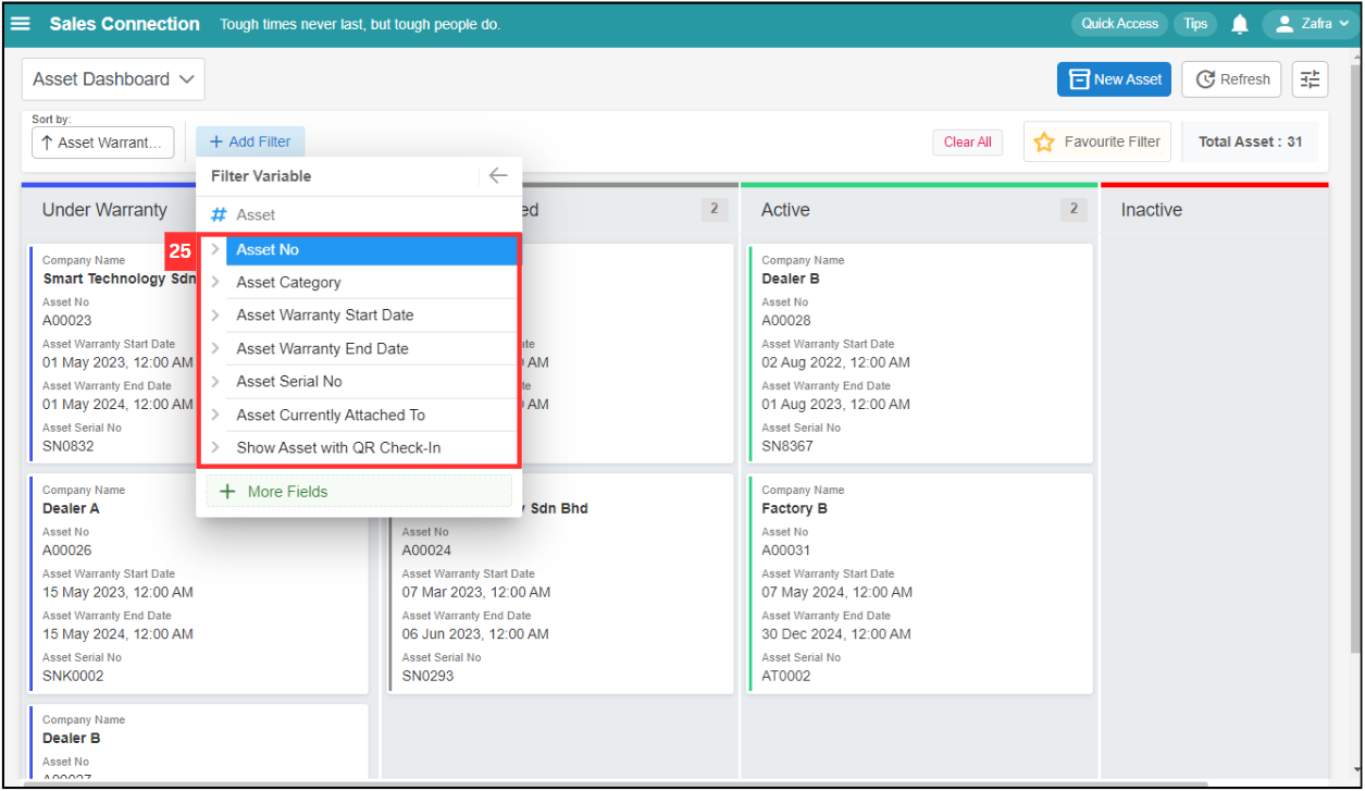 Asset Dashboard Step 25