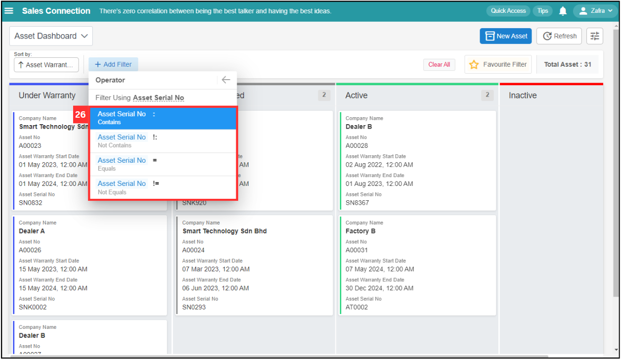 Asset Dashboard Step 26