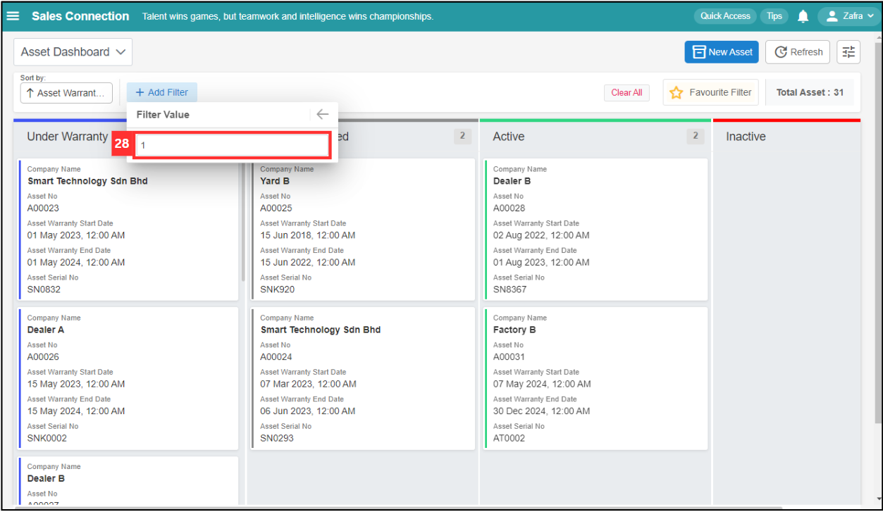 Asset Dashboard Step 28